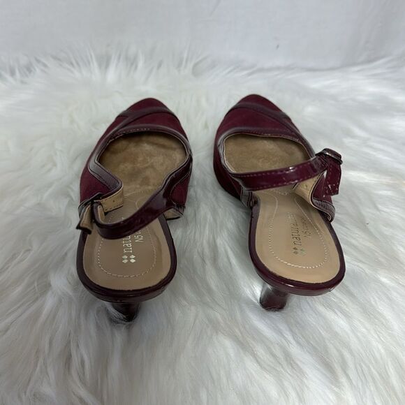 Naturalizer Devon Burgundy Suede Slingback Heels Sz 7.5 - Picture 3 of 6